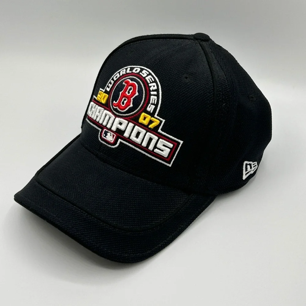 New Era‎ Boston Red Sox 2007 World Series Champions Stretch Fit Hat Black NEW